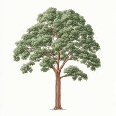 Fototapeta premium Detailed Illustration of a Majestic Tree with Lush Green Foliage