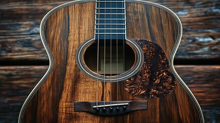 Fototapeta premium Acoustic Guitar: Wood Grain Detail