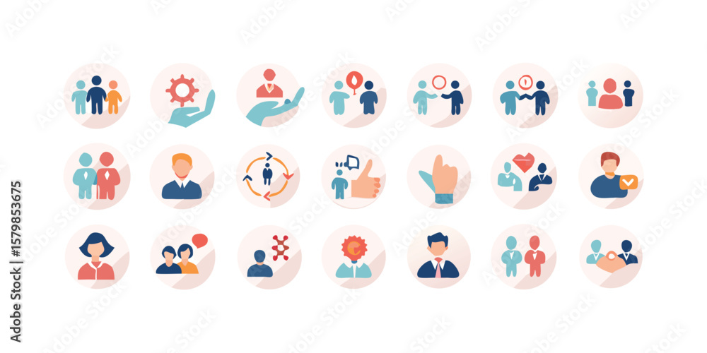 Poster 27 soft skills development line icons on transparent background