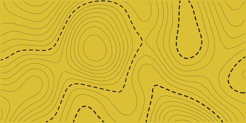 The stylized height of the topographic map contour in lines and contours. The concept of a conditional geography scheme and the terrain path. Vector illustration.