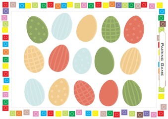 Worksheets for children. Matching Game for Kids. Find 2 Same Pictures