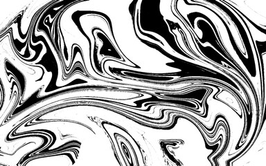 Abstract marble distorted monochrome background. Vector ink liquid psychedelic pattern. 