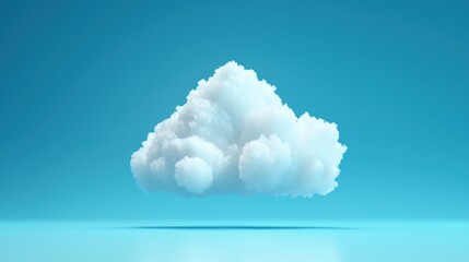 A white cloud against a blue background. The cloud concept of simplicity and tranquility. The image emphasizes the minimalistic and serene nature of the sky.