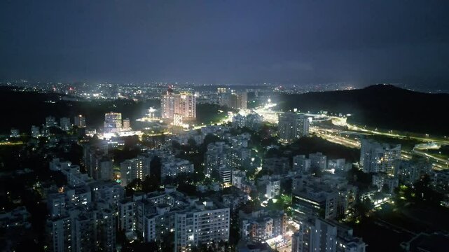 night view of the city, aerial view of the city of jerusalem