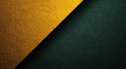 Abstract image featuring a diagonal split between a gold and a dark teal textured surface, creating a striking contrast