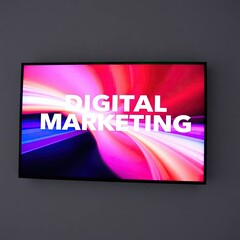Fototapeta premium Digital Marketing Dashboard Interface with Data Analytics on Laptop Screen