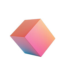 3D rendered cube, gradient colors