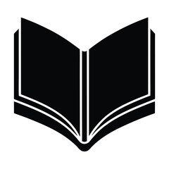 Stylized Black and White Open Book Illustration for Educational or Literary Designs