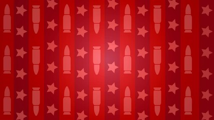 Patriot and veteran themed bullet and star repeating pattern animation on background.