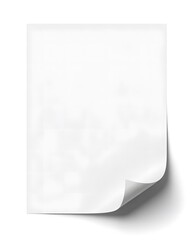 Blank sheet of paper with a corner bend, perfect for mockup templates.