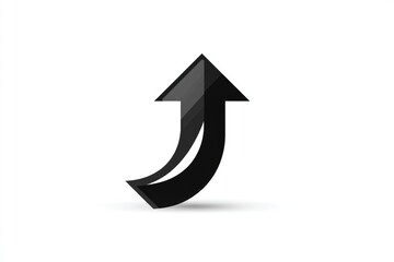 Bold black upward arrow, 3D effect
