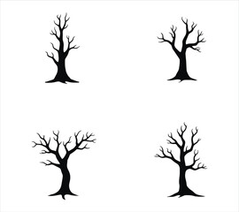 Dried Tree Silhouette Elements