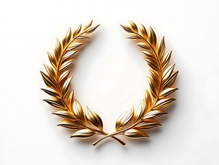 Golden laurel wreath award symbol victory