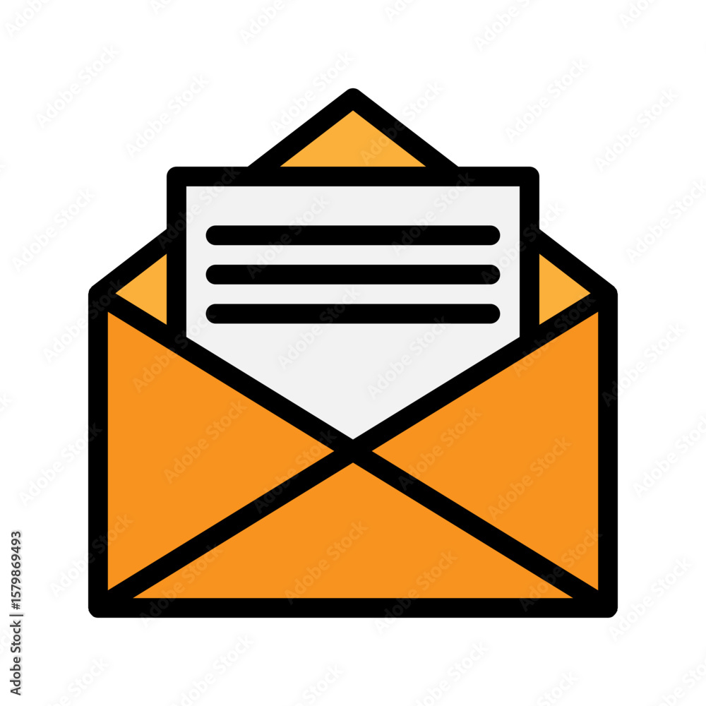 Poster envelope color icon. editable stroke. can be used for website ui and mobile applications.
