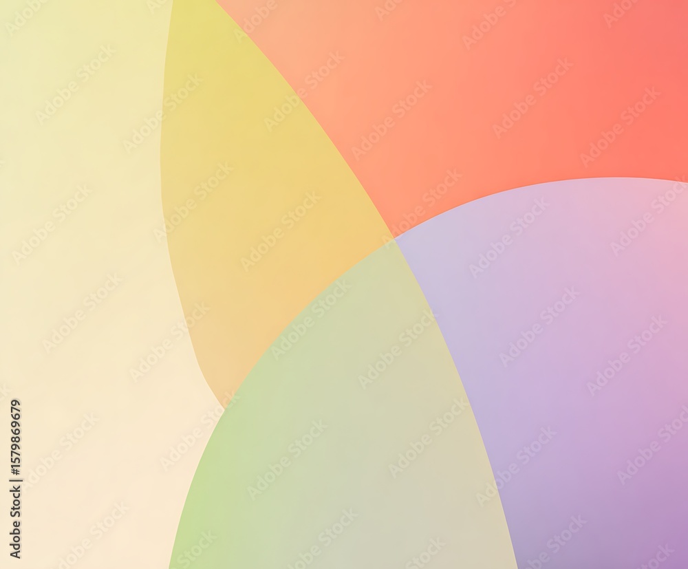 Poster pastel intersecting shapes simple abstract design