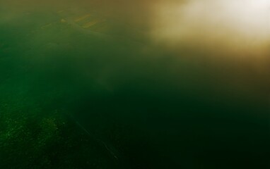 Obraz premium Overcast aerial perspective over the terrain