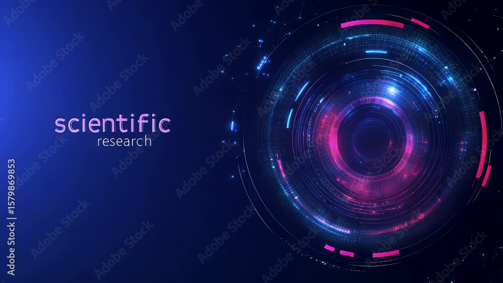 Aufkleber abstract graphic with concentric circles and glowing lines