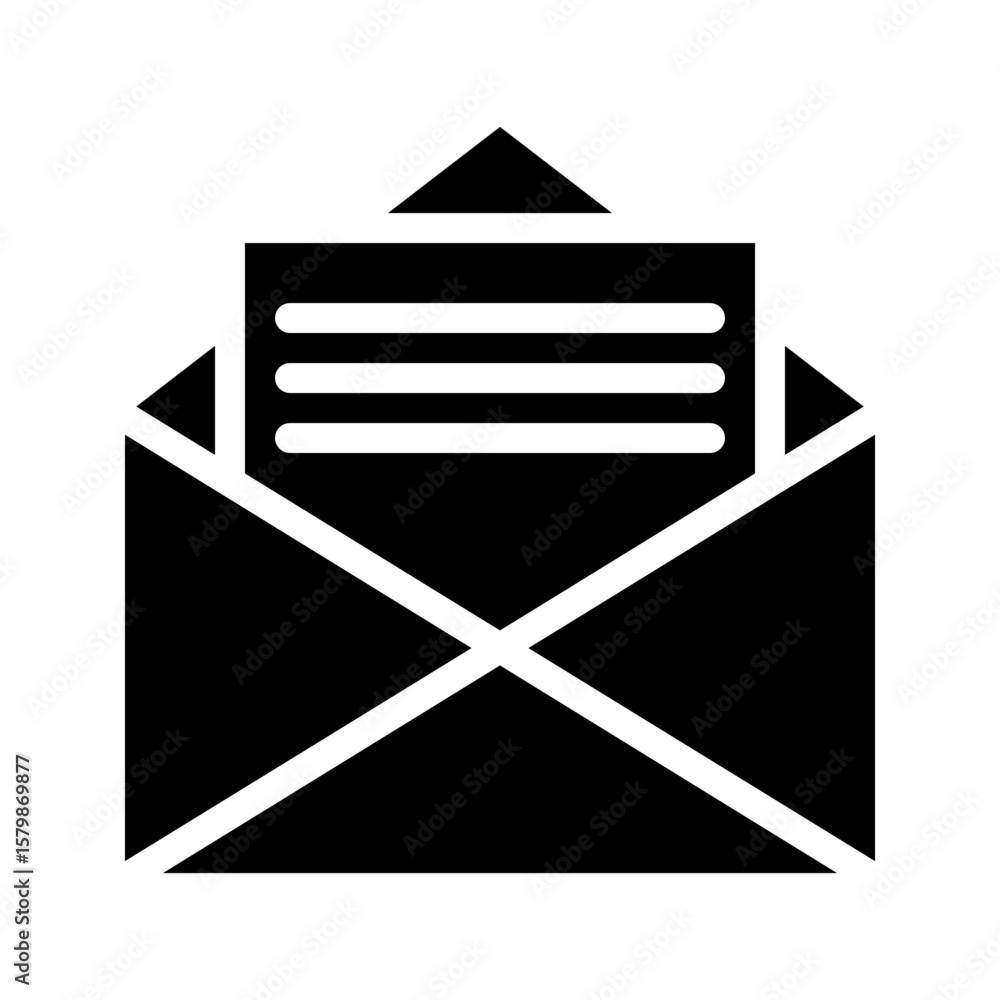 Poster envelope glyph icon. editable stroke. can be used for website ui and mobile applications.