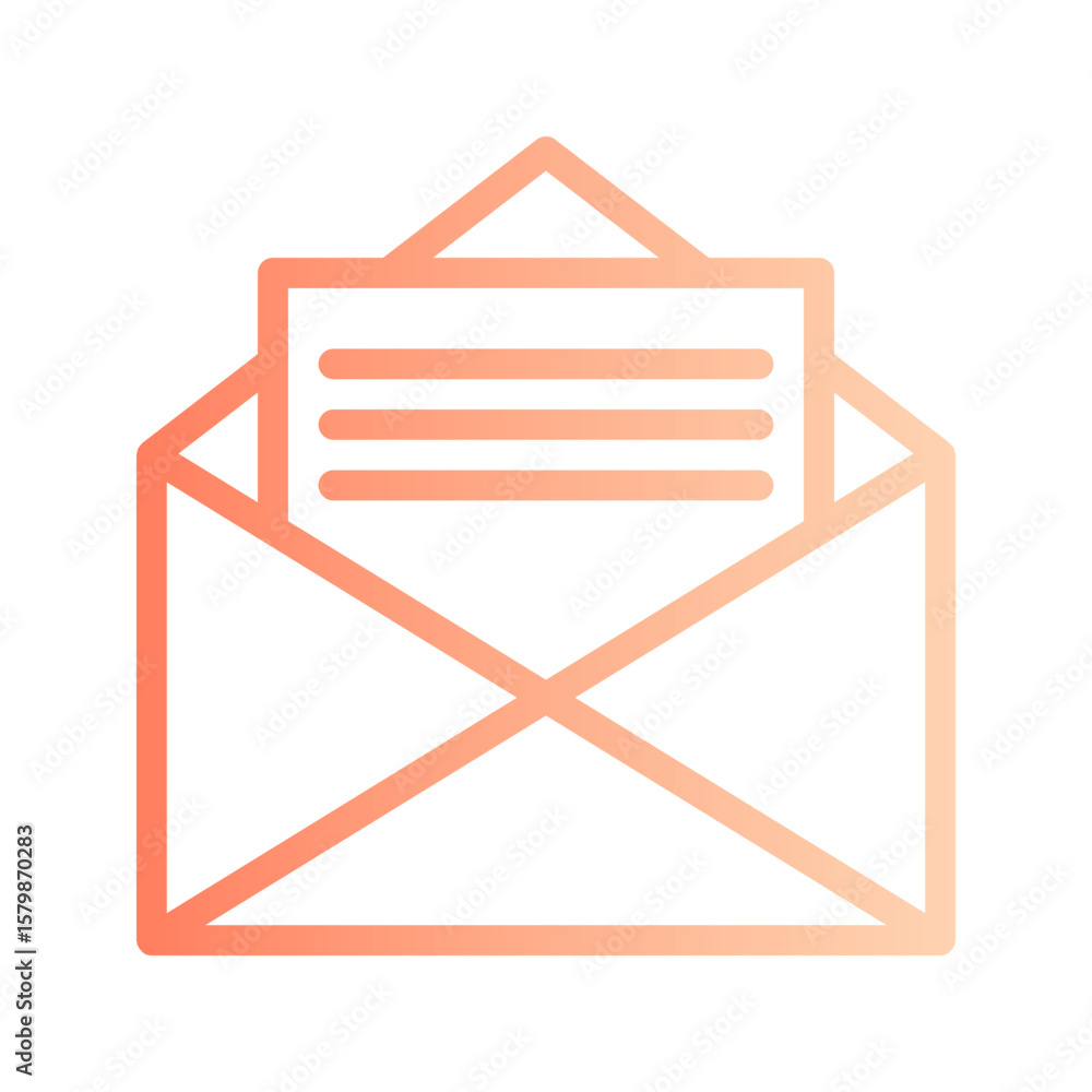 Poster envelope gradient icon. editable stroke. can be used for website ui and mobile applications.