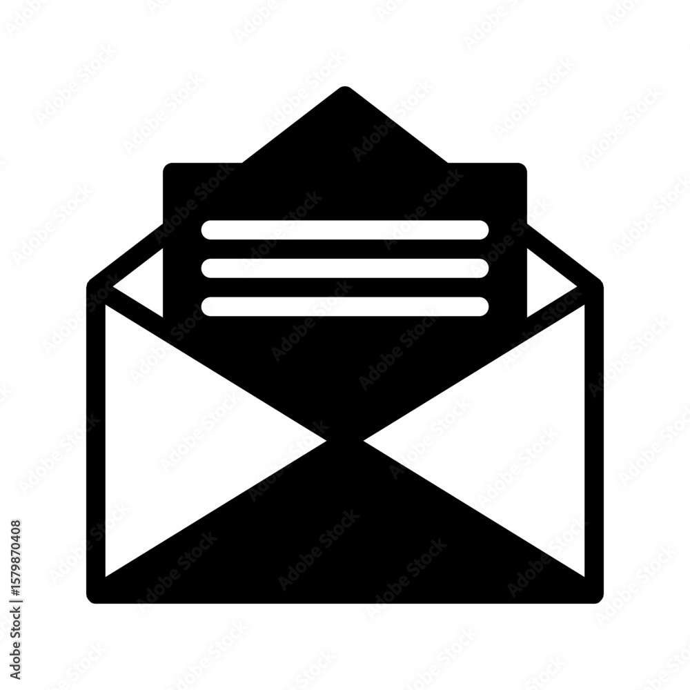 Poster envelope solid icon. editable stroke. can be used for website ui and mobile applications.