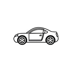 Fototapeta premium Modern Car Side View Outline Design on Transparent Background