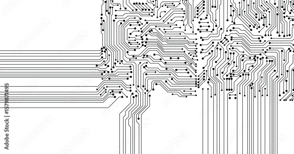 Poster abstract futuristic circuit board illustration, circuit board with various technology elements. circ