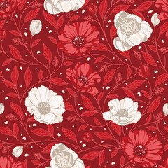 
Watercolor flowers
Peony pattern
Floral and butterfly
Romantic seamless design
Blue floral art