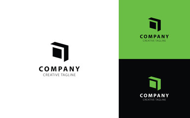 Letter D 3D Isometric Top-Left View Logo Design Template For Your Brand