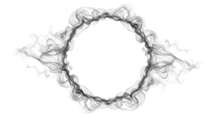 Abstract Smoke Ring on Black Background Isolated Perfect for Compositing and Adding Text or Other Elements Inside the Circle