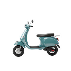 Obraz premium Teal Scooter Vintage Style on Clean White Background Illustration