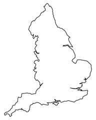Black Outline England Map Europe Country