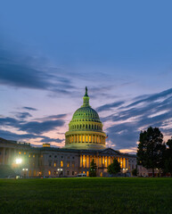 Fototapeta premium The Capitol symbol of democratic. Independence Day. The United States Capitol governance. Congress in Washington, DC. American democracy. The Capitol historic building. Capitol on skyline.