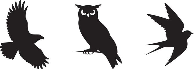 Flying and Perching Bird Silhouette Set
Crow and Sparrow Vector Silhouettes Bundle
Black Bird Clipart Collection – Flying & Branch Poses