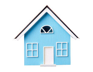 blue house mock up, real estate concept, blue background