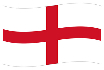 Waving Rectangle England Flag Europe Country