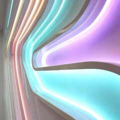LED wall panel in 3D with pastel gradient lights, offering a calm, smooth visual display.