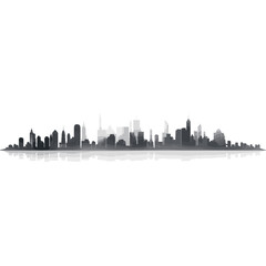 Obraz premium City scape Silhouette city architecture illustration vector