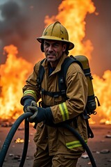 Firefighters bravely extinguish fires, rescue victims, and protect lives and property from fire hazards daily.