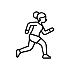 Young woman jogging outdoors in active pose and sporty attire, concept of Active Longevity, Active Aging  