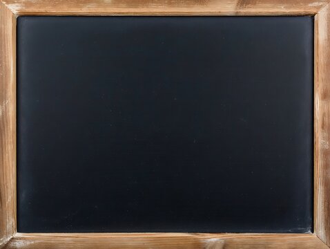 Rustic wooden framed blackboard with dark writing surface chalk education