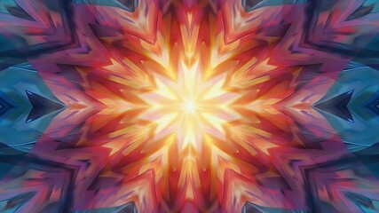 A colorful geometric abstract pattern made from layered translucent triangles, arranged in a kaleidoscopic symmetry — ideal for tech, background, or motion graphic use.
 - Powered by Adobe
