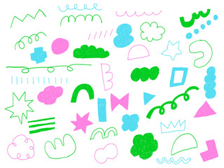 手描きあしらいセット　幾何学模様　パターン