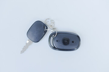 electric motorcycle key isolated on white background.