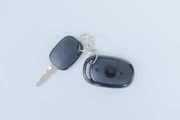 electric motorcycle key isolated on white background.