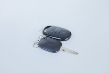 electric motorcycle key isolated on white background.