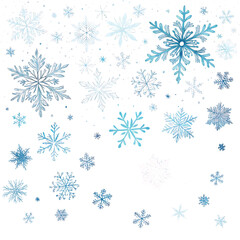 Watercolor Blue Snowflake Winter Background Illustration