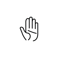 Fototapeta premium Outlined Hand Depicting Stop Gesture on White Background, Prevention Concept Illustration