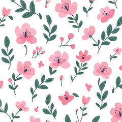 Plant leaves and flower textures, exquisite vector floral patterns.	