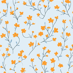 Plant leaves and flower textures, exquisite vector floral patterns.	