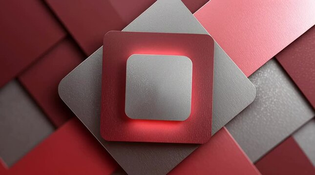 square with a red border and a grey border. The square is lit up with red light